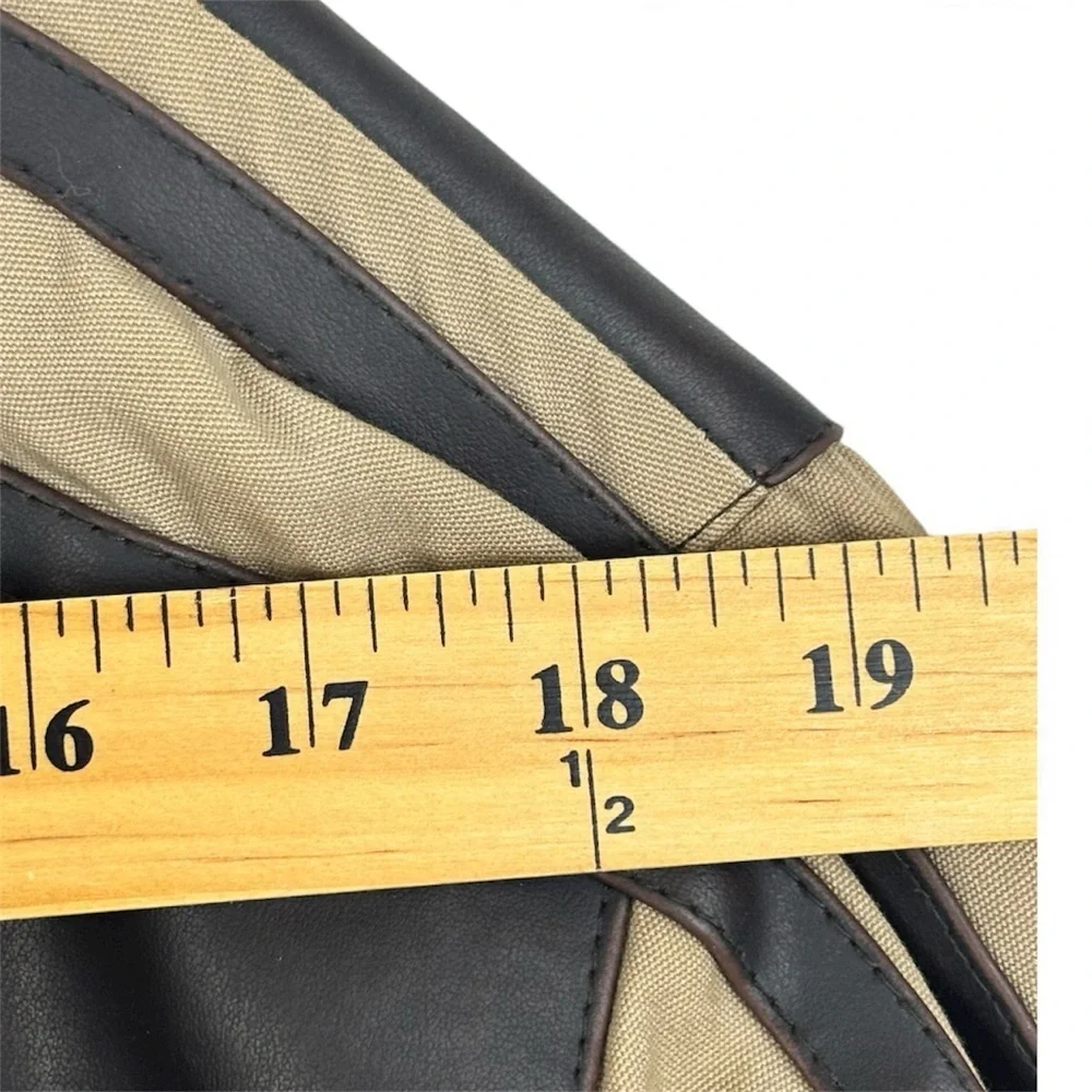 Machine Faux Leather Two-Tone Black and Tan Bomber/Biker Jacket Size L Outdoor